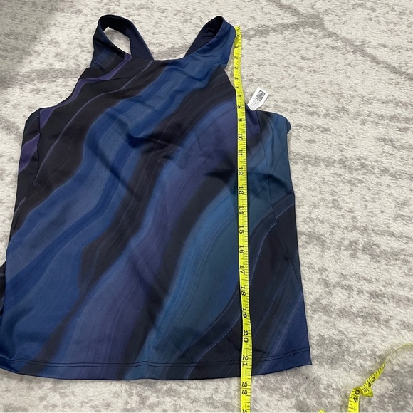 Athleta Blue and Black Lightening Print Support Top - Picture 10 of 10